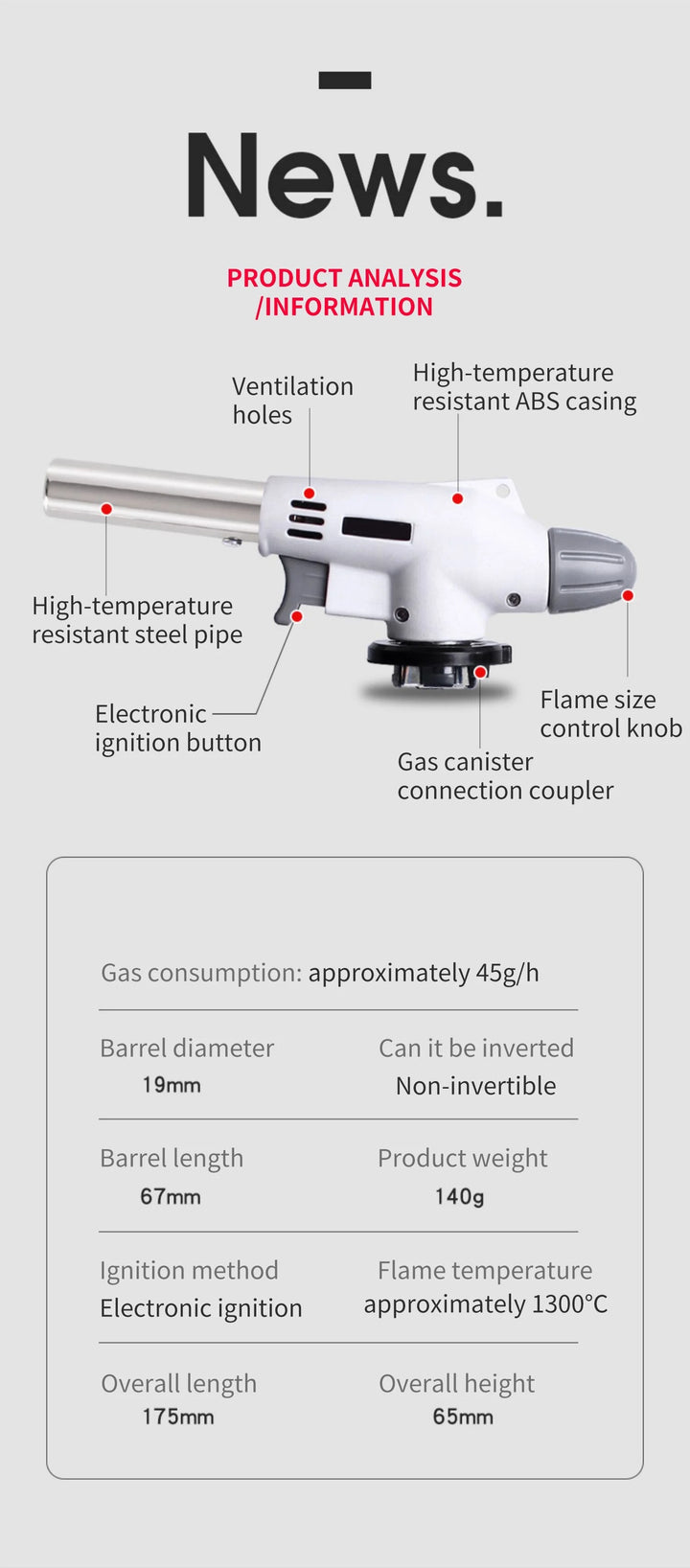PORTABLE METAL BUTANE GAS STOVE – BBQ, CAMPING AND COOKING FLAME GUN-State of Style