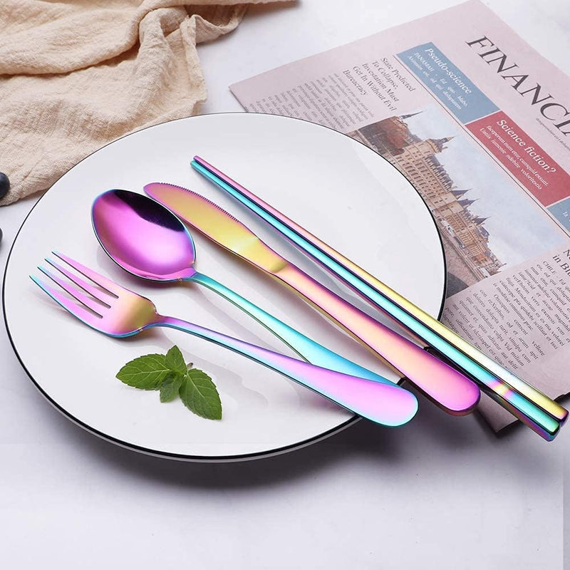 Portable Stainless Steel Cutlery Set - Travel Essential!-Black-State of Style