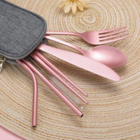 Portable Stainless Steel Cutlery Set - Travel Essential!-Black-State of Style