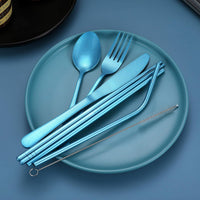 Portable Stainless Steel Cutlery Set - Travel Essential!-Black-State of Style