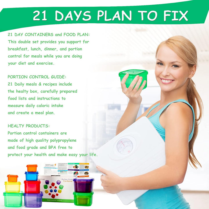 Portion Control Containers (14-Piece Set) - 21 Day Fix for Weight Loss-State of Style