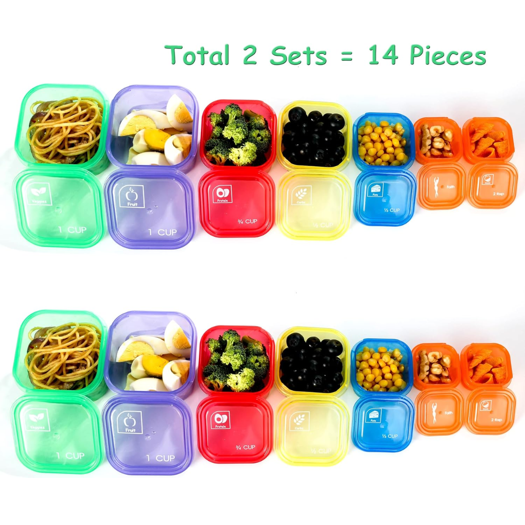 Portion Control Containers (14-Piece Set) - 21 Day Fix for Weight Loss-State of Style