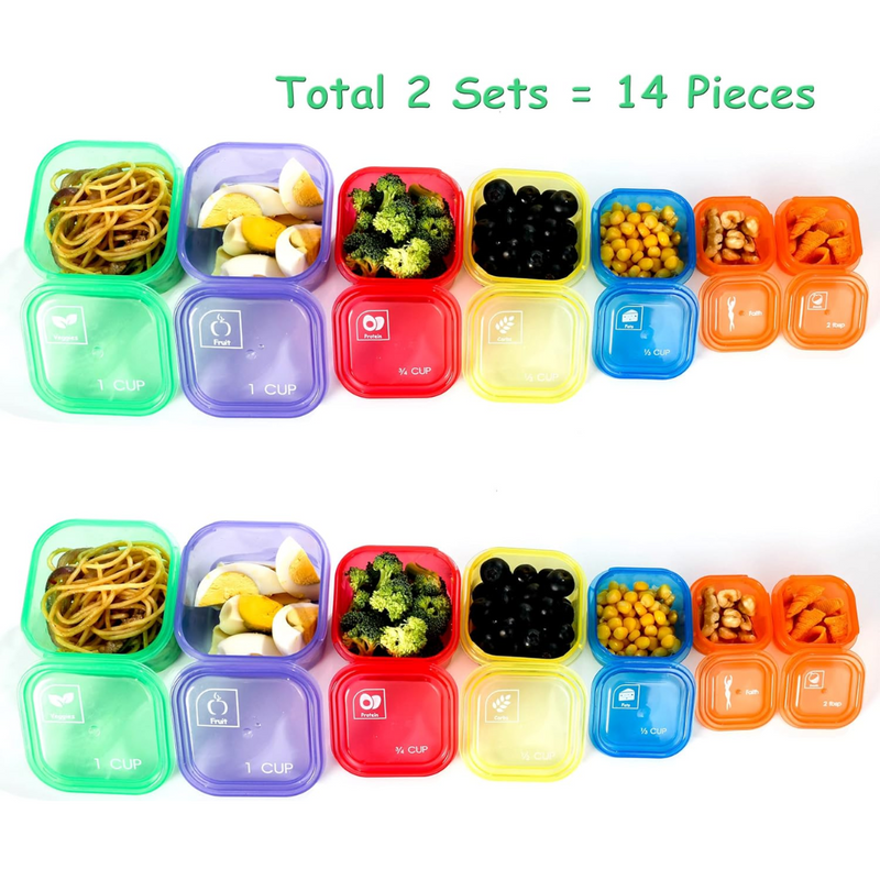 Portion Control Containers (14-Piece Set) - 21 Day Fix for Weight Loss-State of Style
