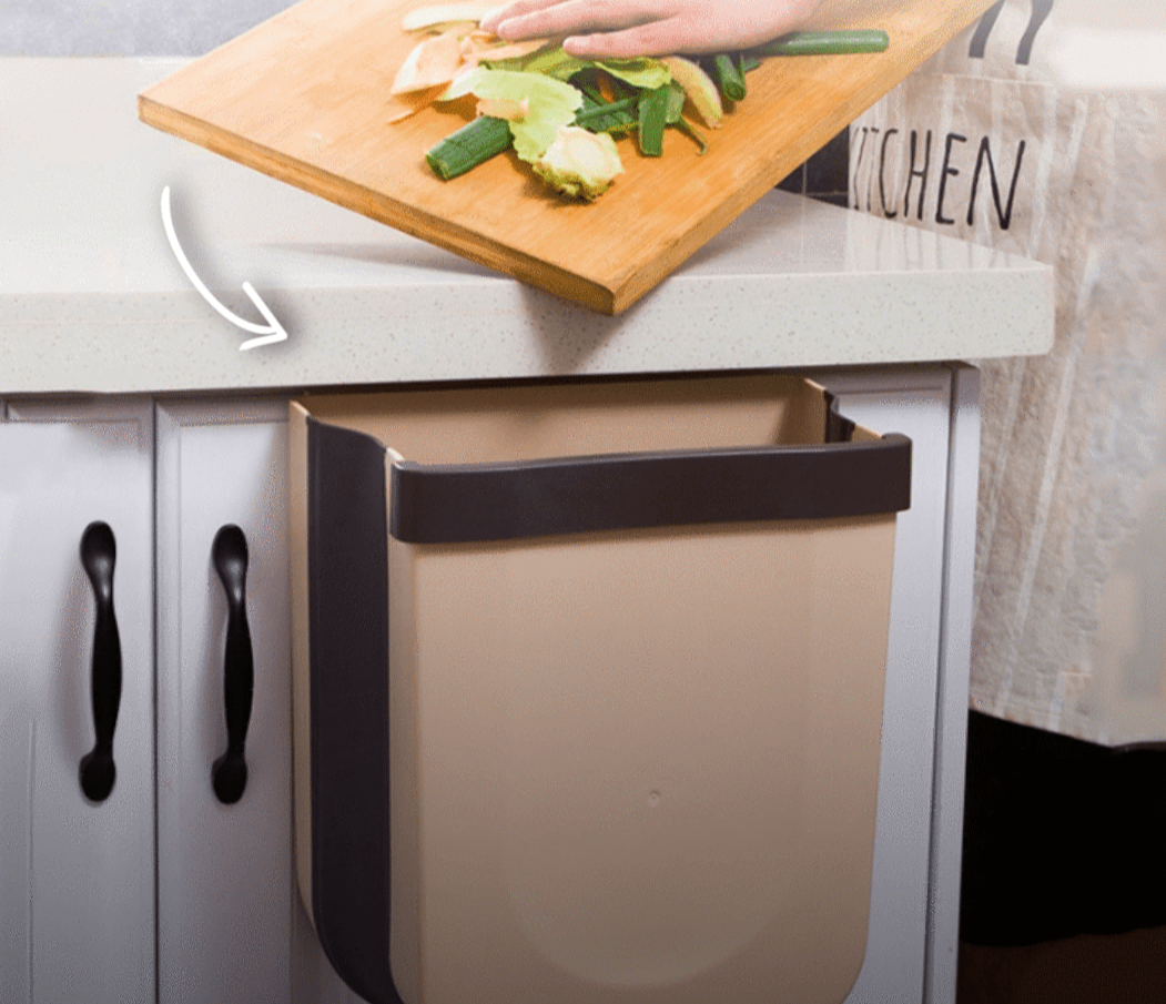 Practical Wall-Mounted Waste Bin - CleanFold-White-State of Style