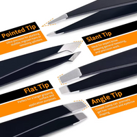 Precision Tweezer Set - 6-piece for Eyebrows with Travel Case-Multicoloured-State of Style