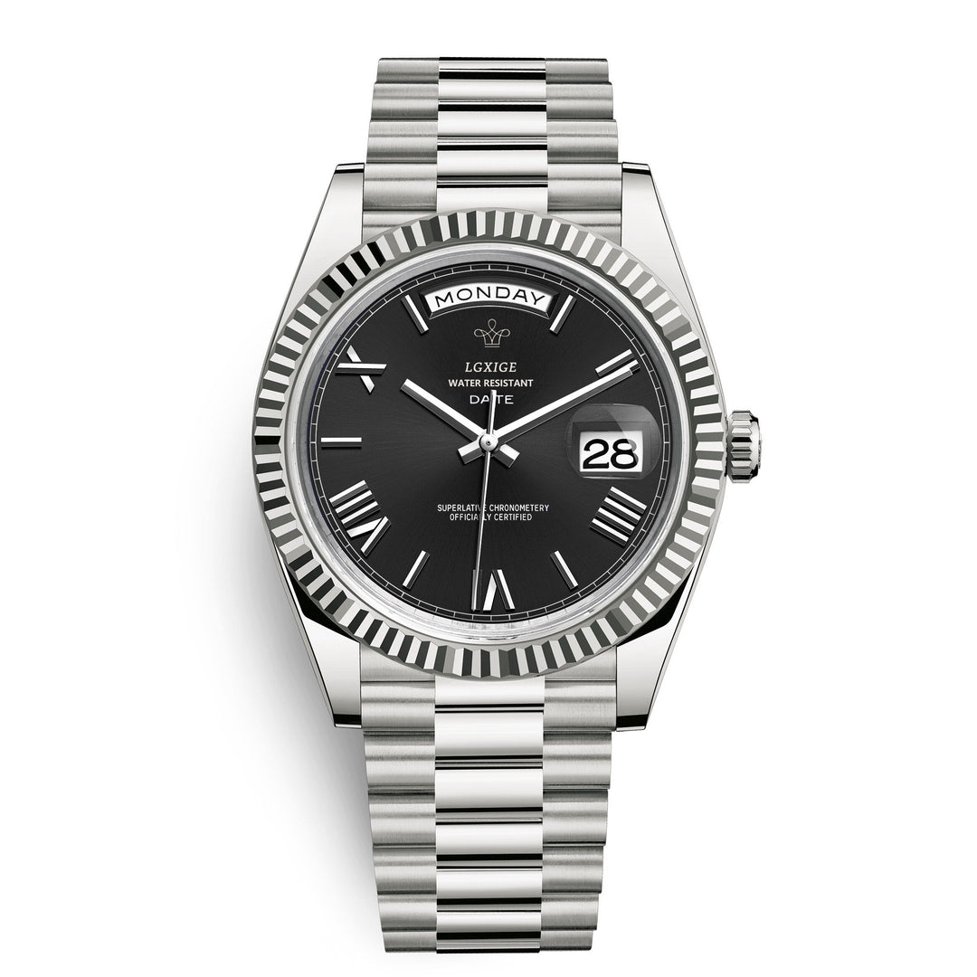Premium Automatic Watch with Day and Date Function - Solan-Black-State of Style