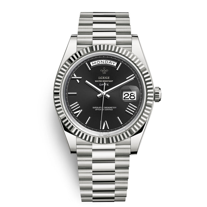 Premium Automatic Watch with Day and Date Function - Solan-Black-State of Style
