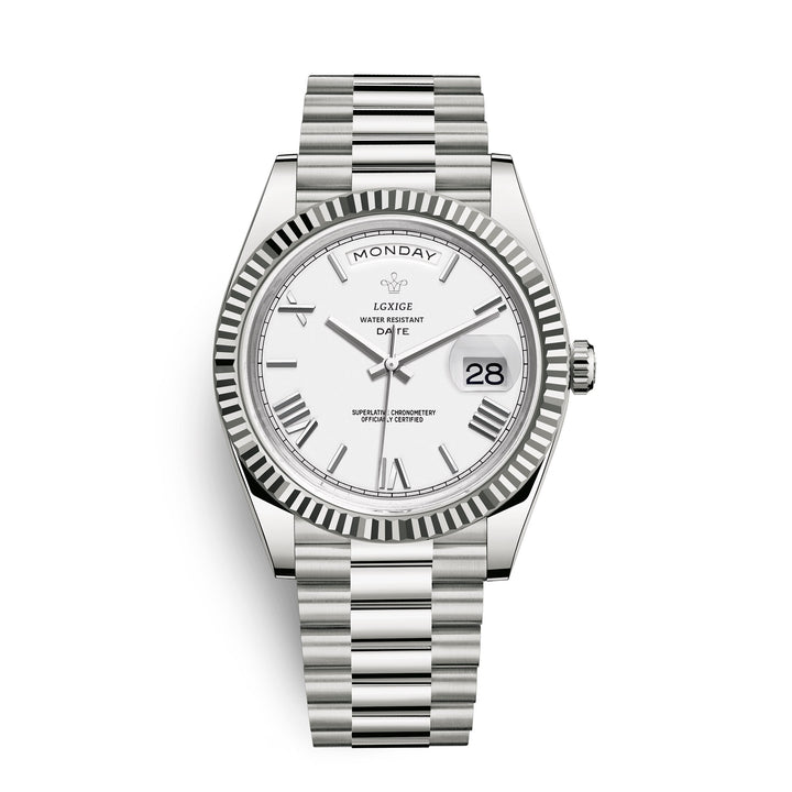 Premium Automatic Watch with Day and Date Function - Solan-White-State of Style