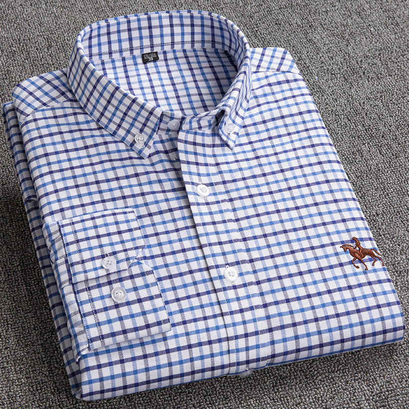 Premium Cotton Shirt - Hugo-Light Blue Check-40 / ~M-State of Style