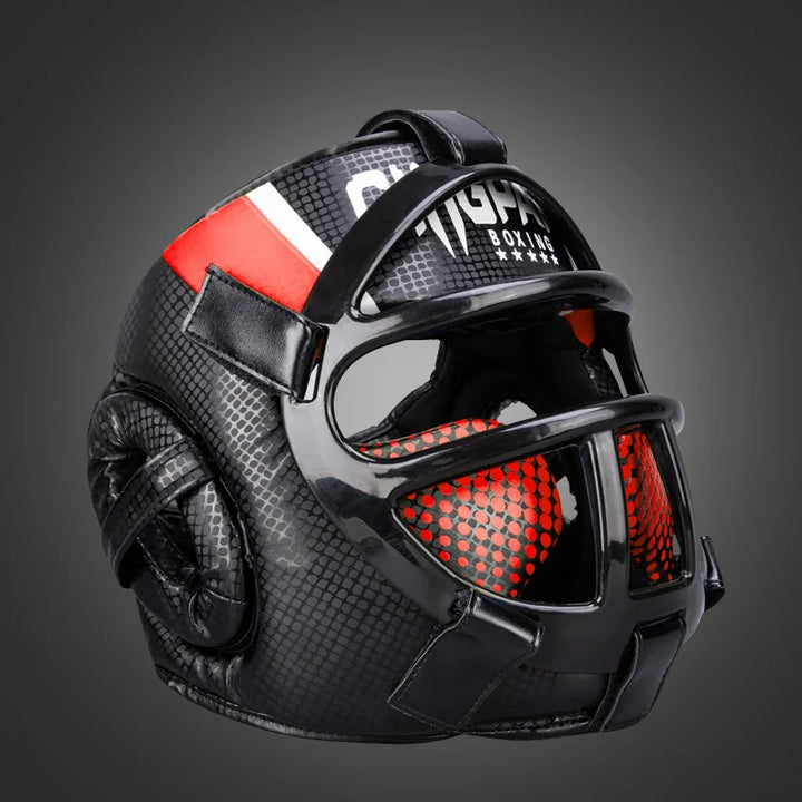 Premium Head Protection with Face Mask - FightGuard-Red-S-State of Style