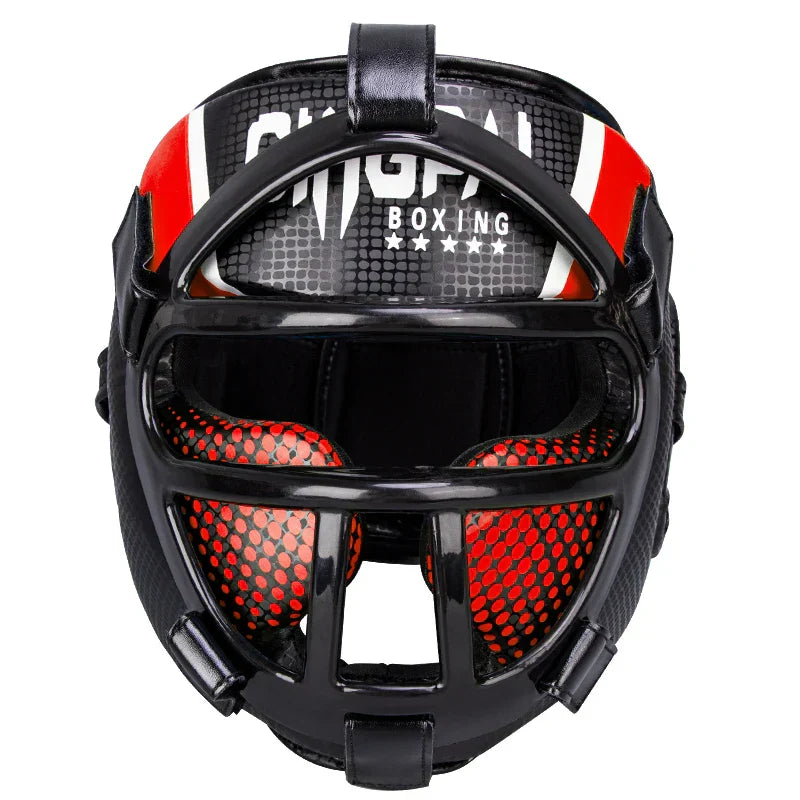 Premium Head Protection with Face Mask - FightGuard-Red-S-State of Style