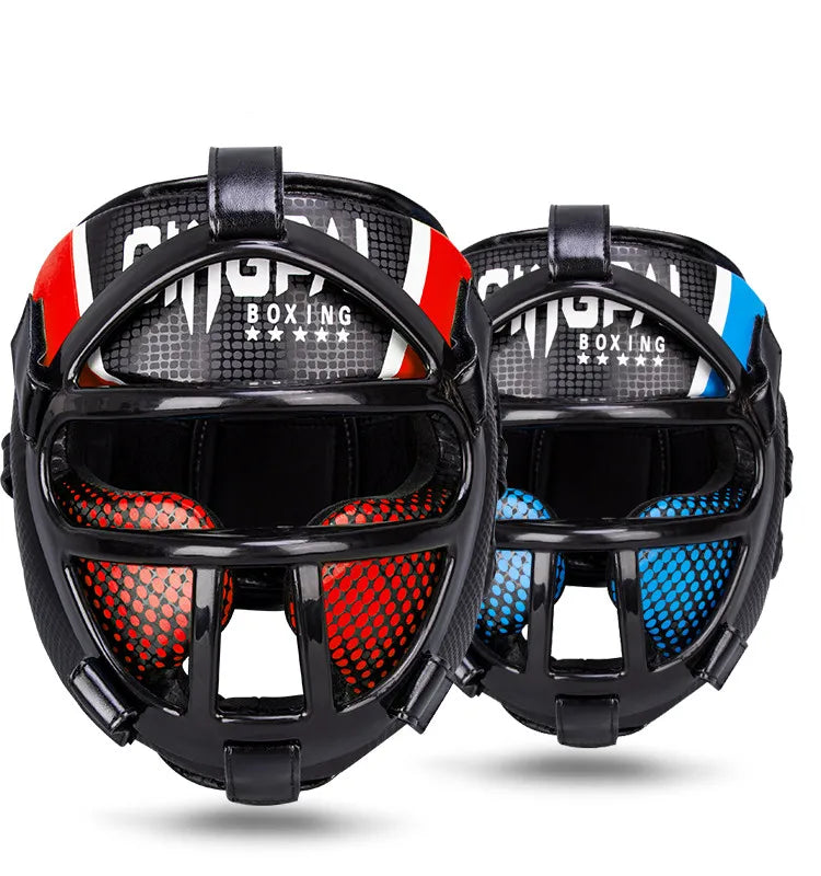 Premium Head Protection with Face Mask - FightGuard-Red-S-State of Style