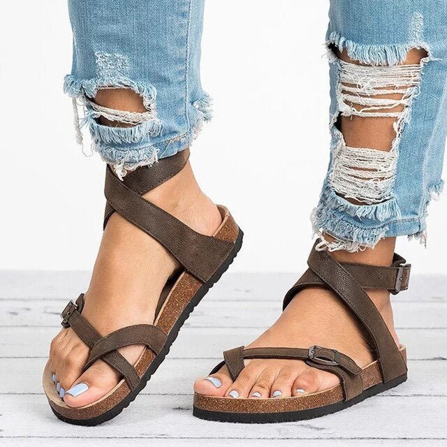 Premium Ladies Sandals - Selena-Brown-4.5-State of Style