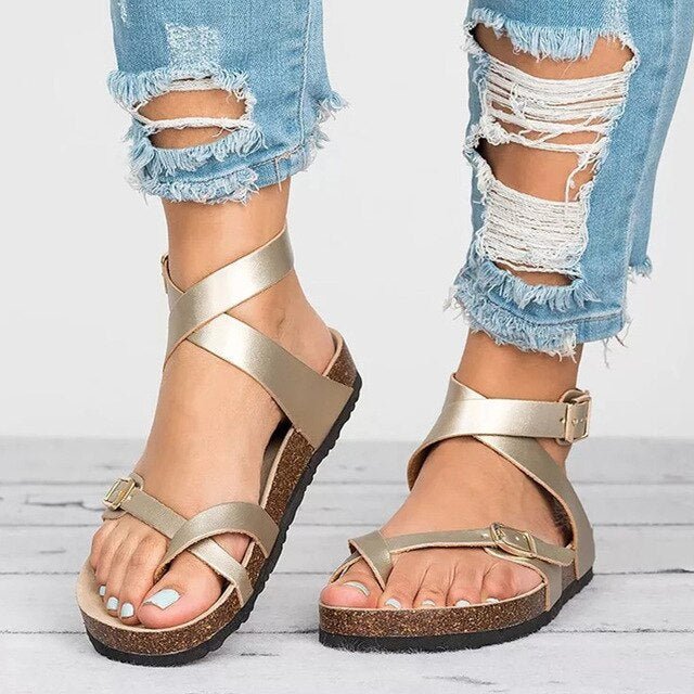 Premium Ladies Sandals - Selena-Gold-4.5-State of Style