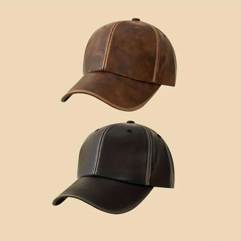 Premium Leather Cap for Men | Stylish and Durable-Black-State of Style