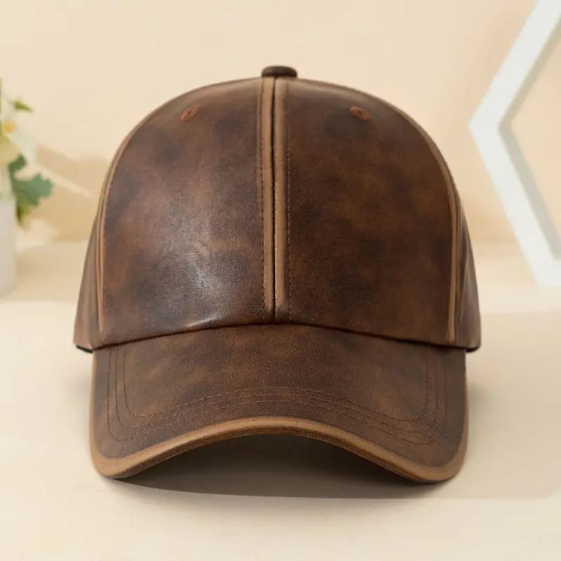 Premium Leather Cap for Men | Stylish and Durable-Brown-State of Style