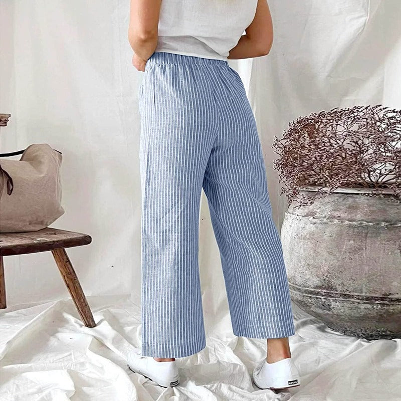 Premium Linen Trousers for Women - Sophia-Pink-S-State of Style