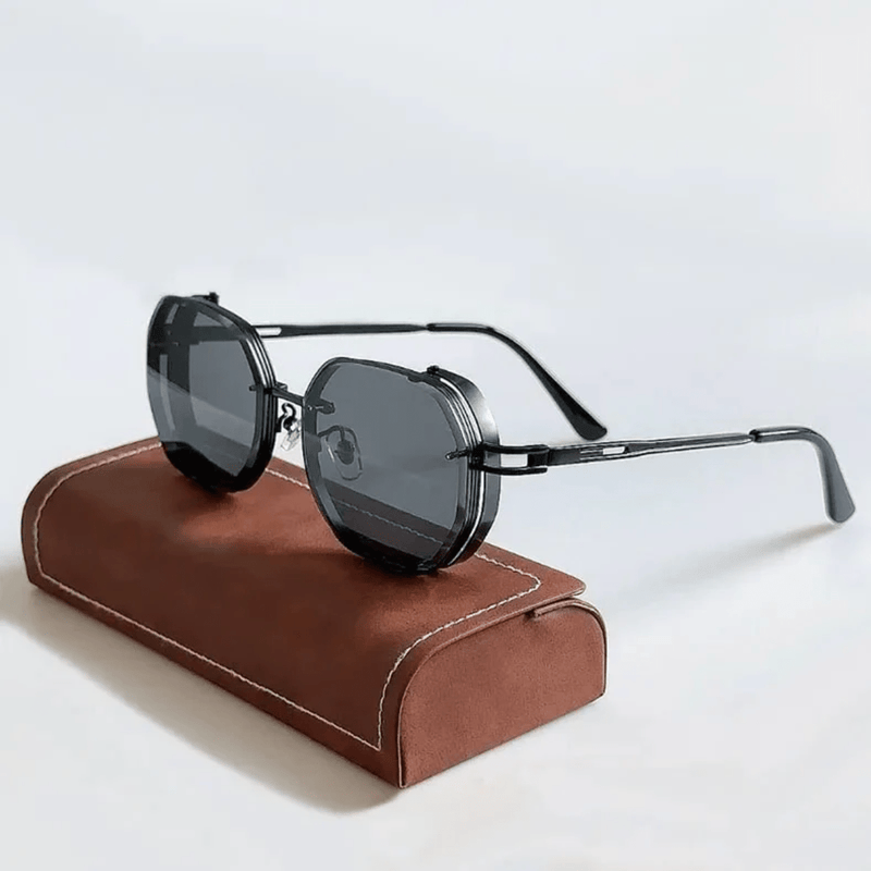 Premium men's sunglasses with an elegant frame – UrbanValence-Black-State of Style