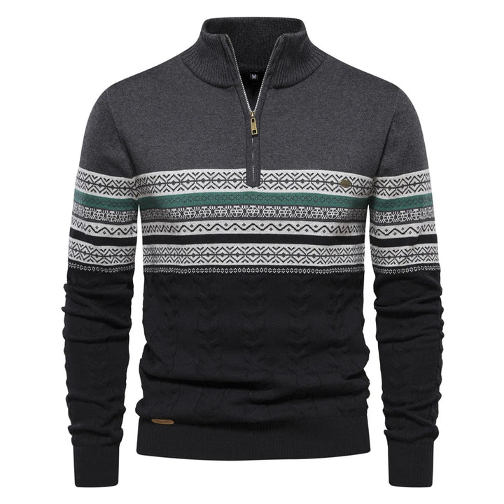 Premium Retro Pattern Sweater - Leo-Dark Grey-S-State of Style