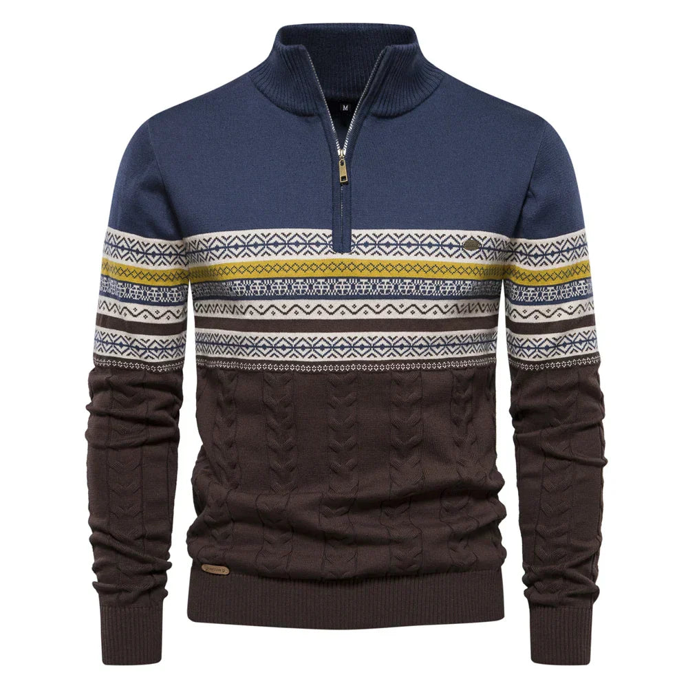 Premium Retro Pattern Sweater - Leo-Light Blue-S-State of Style