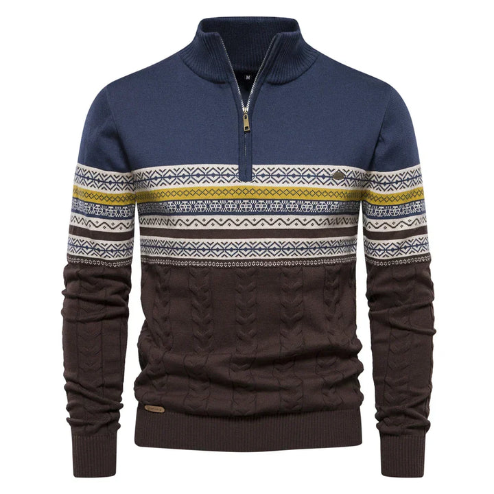 Premium Retro Pattern Sweater - Leo-Light Blue-S-State of Style