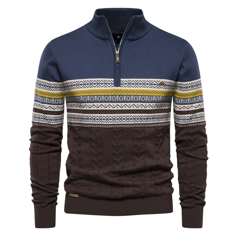 Premium Retro Pattern Sweater - Leo-Light Blue-S-State of Style
