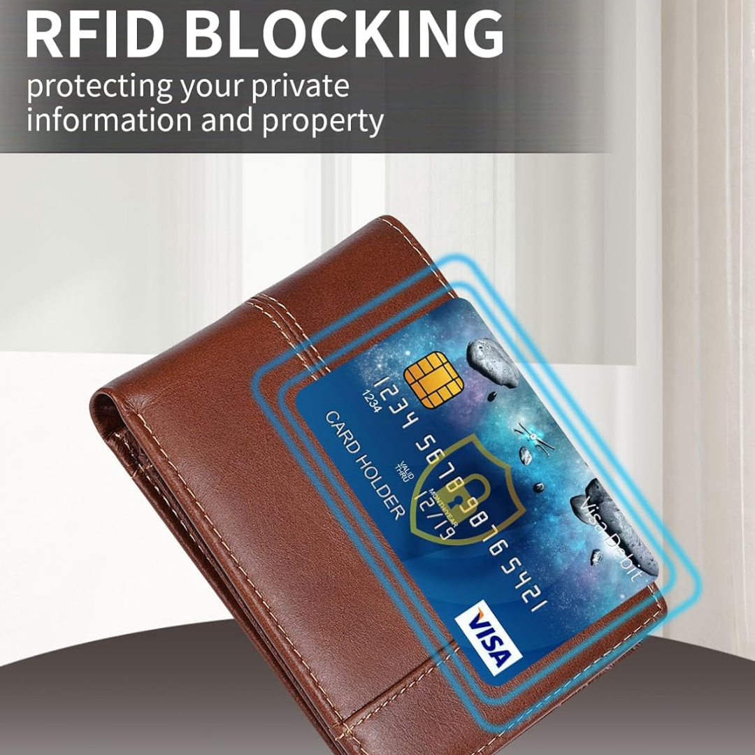 Premium RFID-Blocking Leather Bifold Wallet for Men - SlimArmor-Black-State of Style