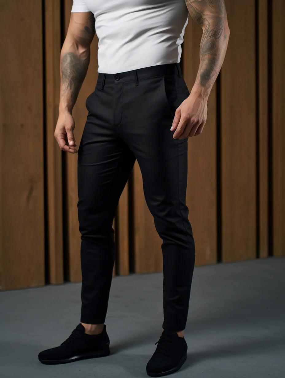 Premium Stretch Trousers | Wrinkle-Free-Navy Blue-29-State of Style