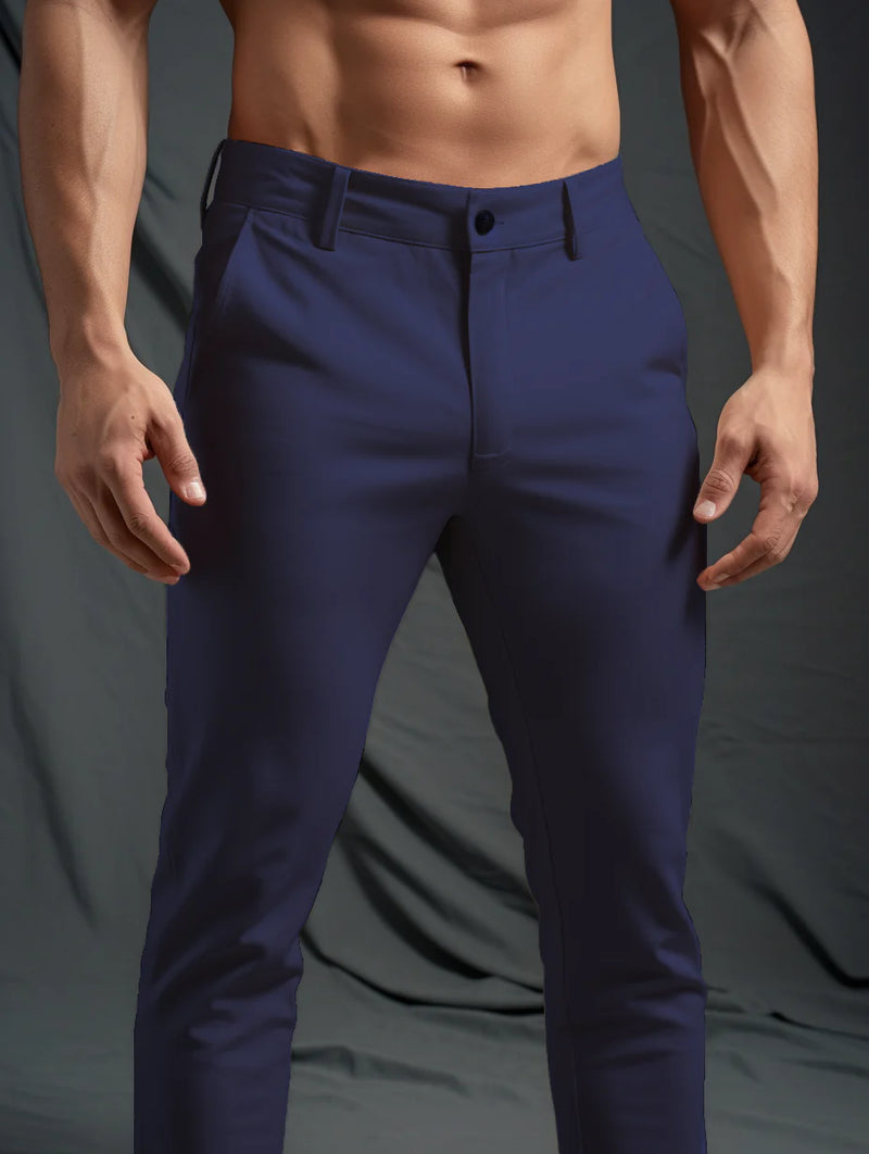 Premium Stretch Trousers | Wrinkle-Free-Navy Blue-29-State of Style