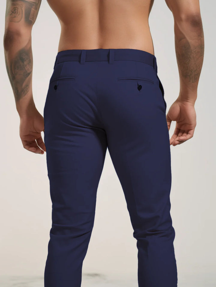 Premium Stretch Trousers | Wrinkle-Free-Navy Blue-29-State of Style