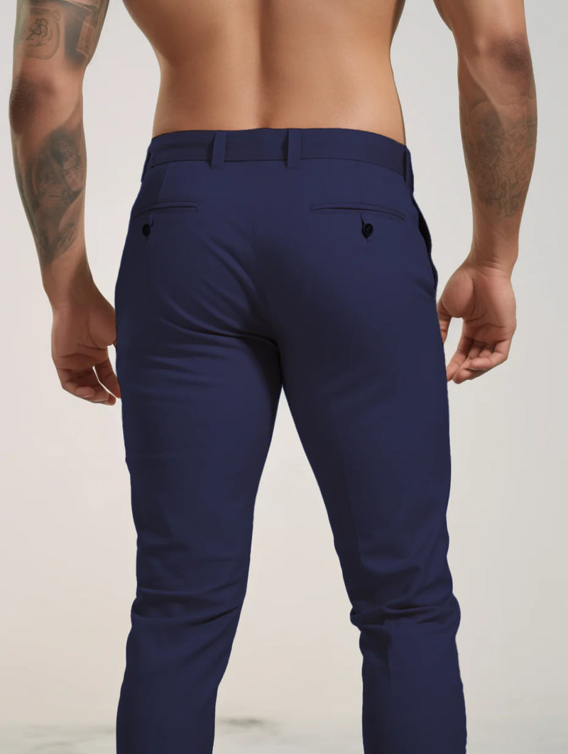 Premium Stretch Trousers | Wrinkle-Free-Navy Blue-29-State of Style