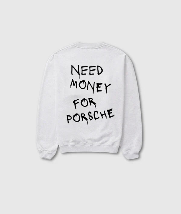 Premium Sweater | Need Money For Porsche-Grey-S-State of Style