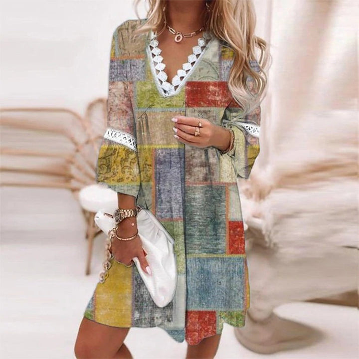 Printed Loose Dress - Amara-Yellow-S-State of Style