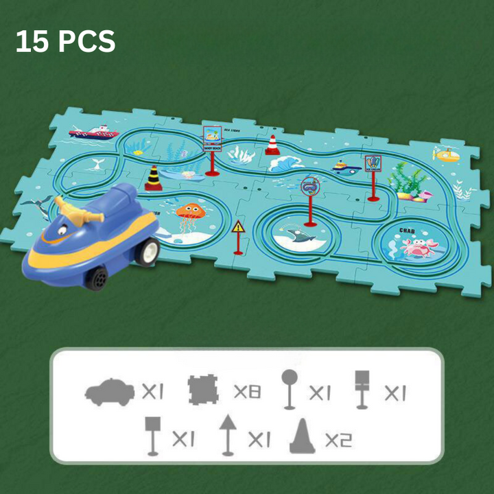 Problem-Solving Children's Puzzle - RacePuzzle-Dinosaur-5 Pieces-State of Style