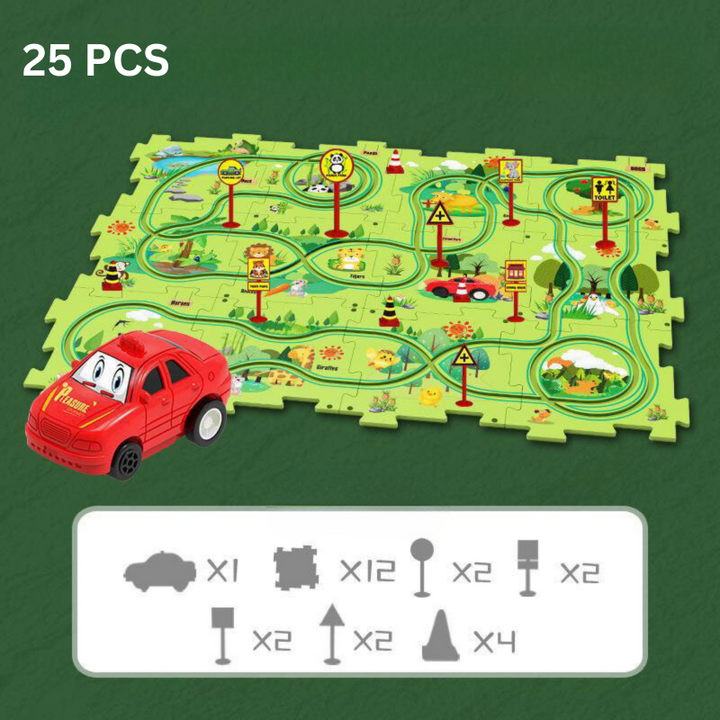 Problem-Solving Kids' Puzzle - RacePuzzle-25 Parts-Safari-State of Style