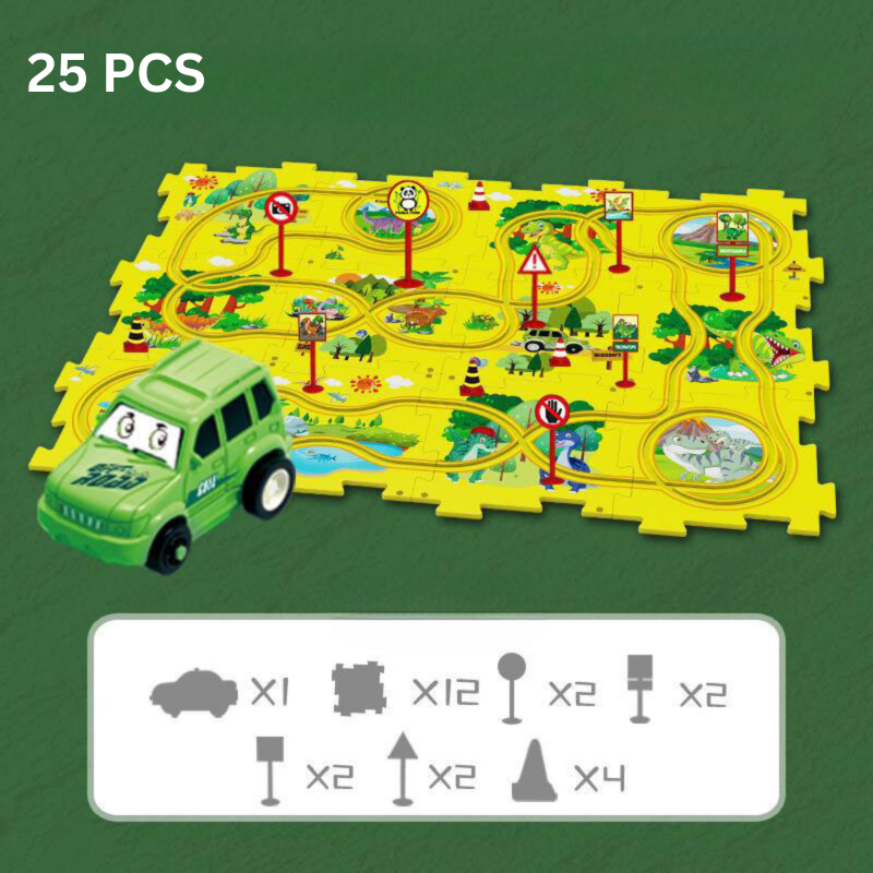 Problem-Solving Kids' Puzzle - RacePuzzle-5 Parts-Dinosaur-State of Style