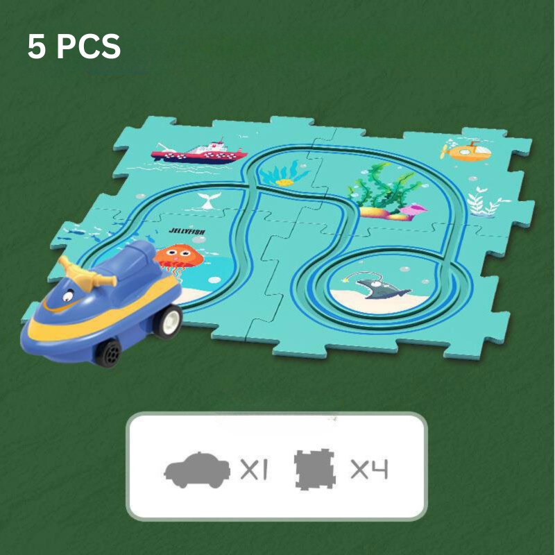 Problem-Solving Kids' Puzzle - RacePuzzle-5 Parts-Dinosaur-State of Style
