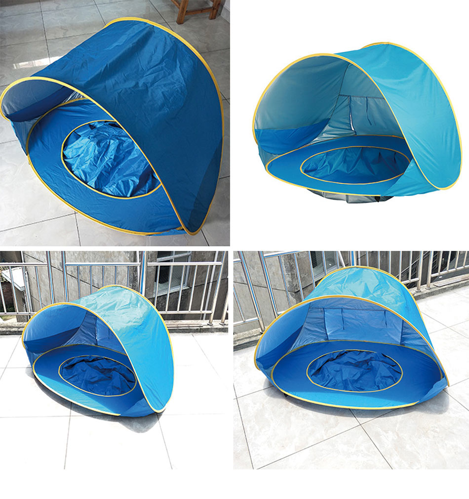 UV-protective beach tent with integrated baby paddling pool – Shadowsplash