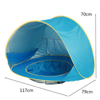 UV-protective beach tent with integrated baby paddling pool – Shadowsplash