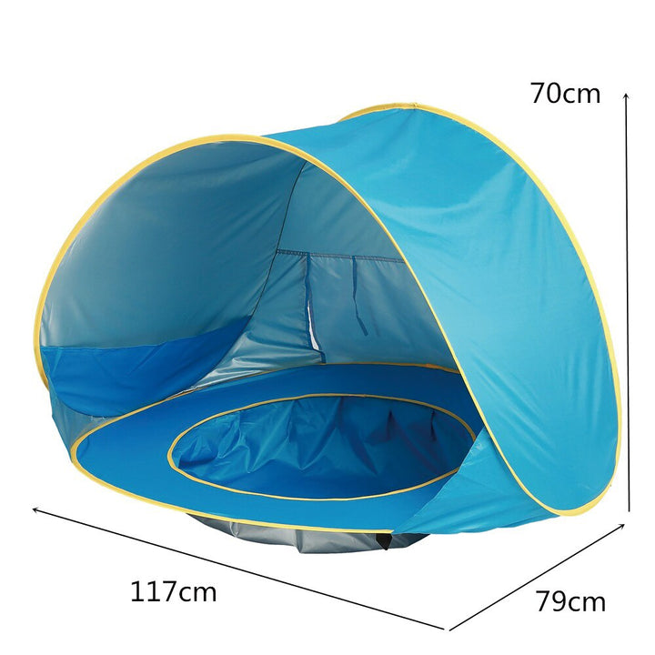 UV-protective beach tent with integrated baby paddling pool – Shadowsplash