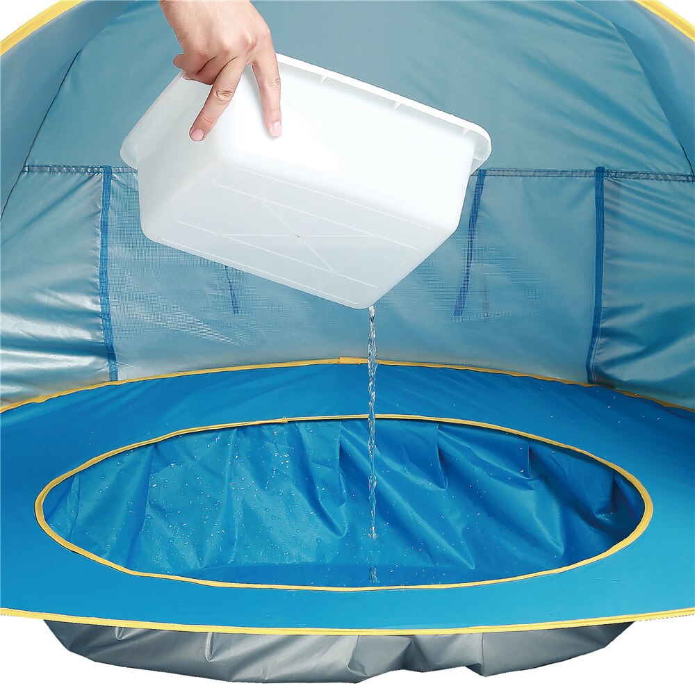 UV-protective beach tent with integrated baby paddling pool – Shadowsplash