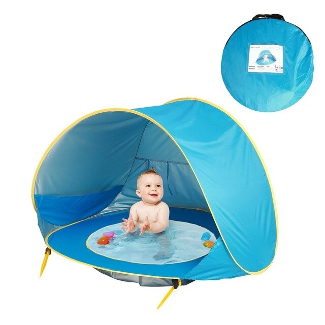 UV-protective beach tent with integrated baby paddling pool – Shadowsplash