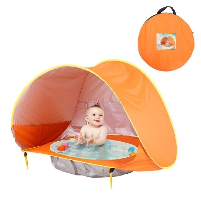 UV-protective beach tent with integrated baby paddling pool – Shadowsplash