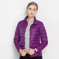 Feather-light women's down jacket - Alina Autumn Magic