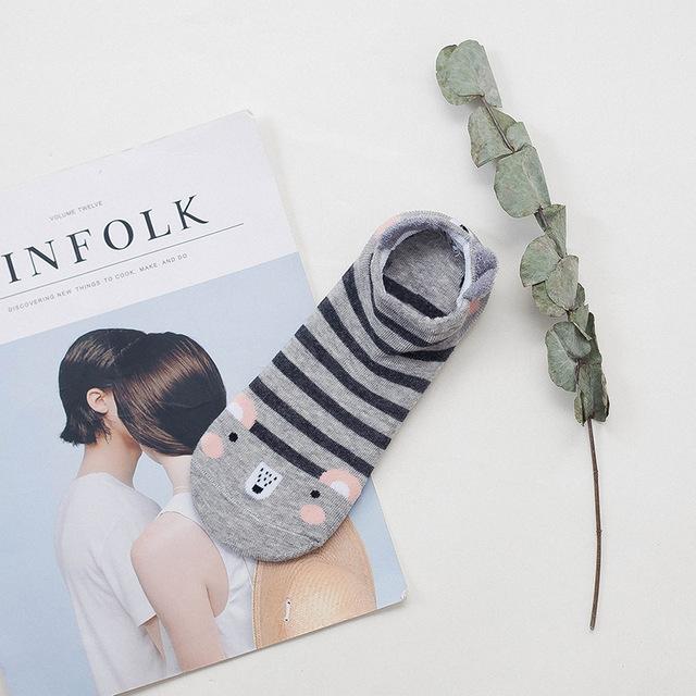 Cute Trainer Socks with Animal Ears