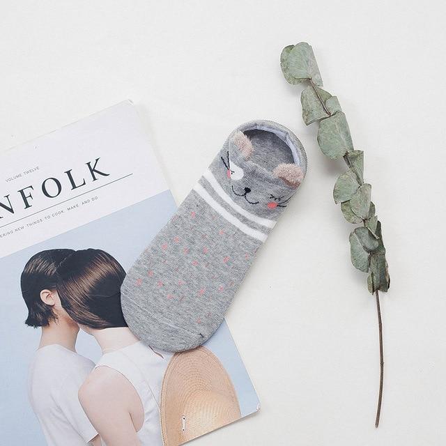 Cute Trainer Socks with Animal Ears