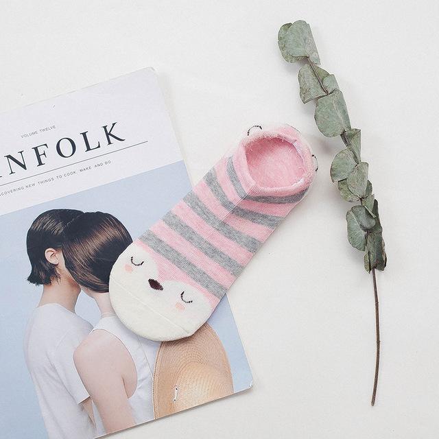 Cute Trainer Socks with Animal Ears