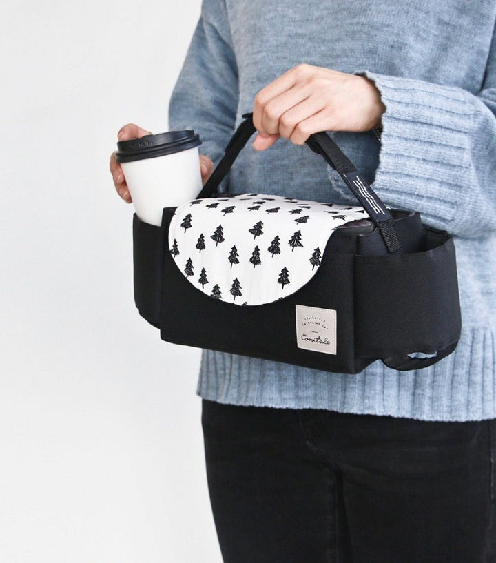 Practical pram bag with adjustable compartments – nappy organiser