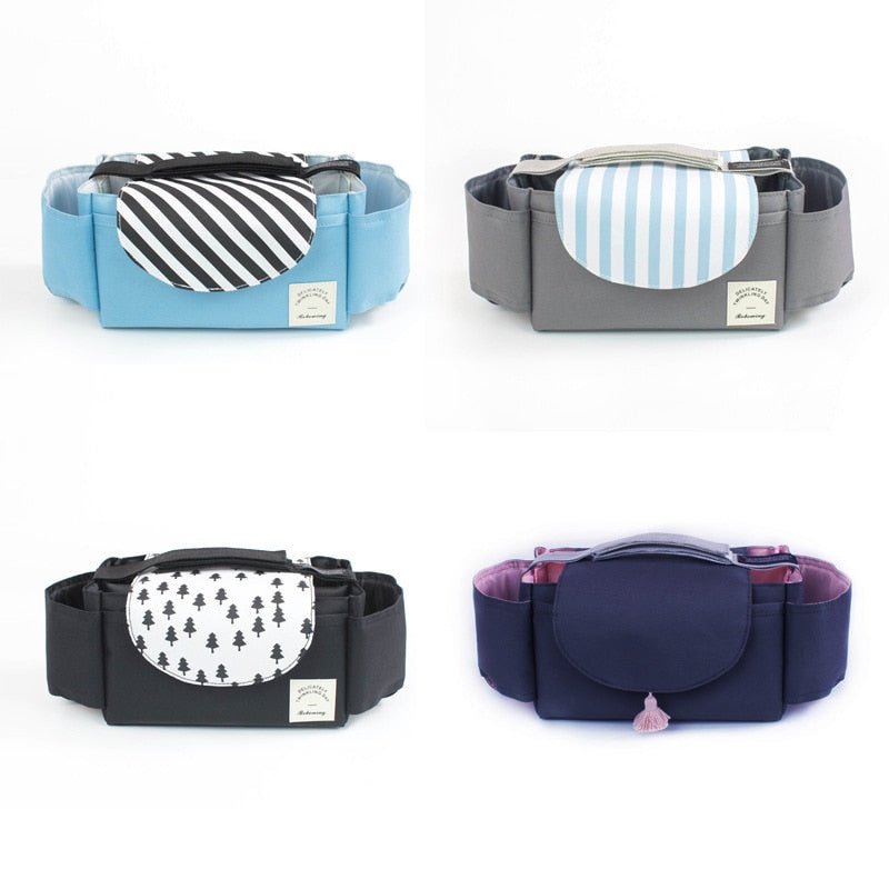 Practical pram bag with adjustable compartments – nappy organiser