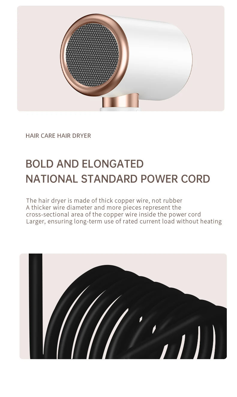 PROFESSIONAL HAIRDRYER 2400W WITH COLD AND HOT AIR - NEGATIVE IONS - POWERFUL HAIR DRYER FOR SALON RESULTS-Black-State of Style